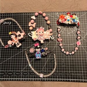 Colorful Beaded Character Phone Clips 1 pc